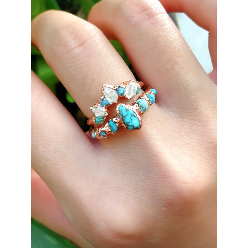Sterling Silver Turquoise Wedding Bands