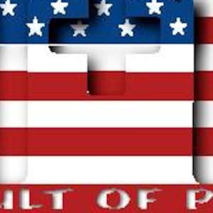 Adesivo da bandeira americana com 1+1=3 "Culto à personalidade" nele