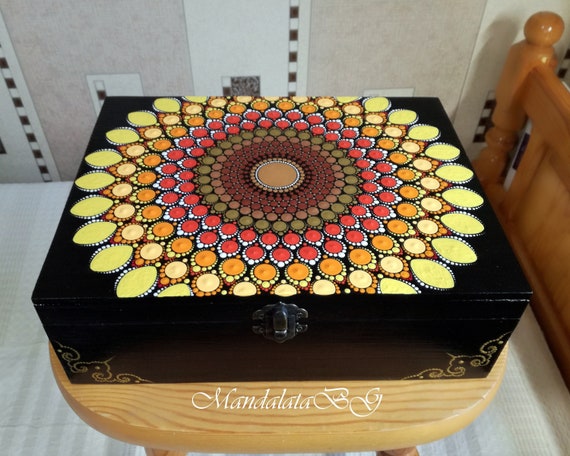 Mandala Dotting Jewelry Box, Hand Painted Accessories Box, Sunflower Mandala  Wooden Box, Hand Painted Cigar Box, Spices Box, Tea Box - Etsy