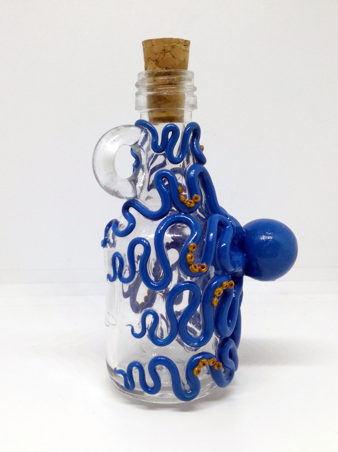 Octopus Decorative Glass Bottle with a Cork Plug Oils Bottle Etsy