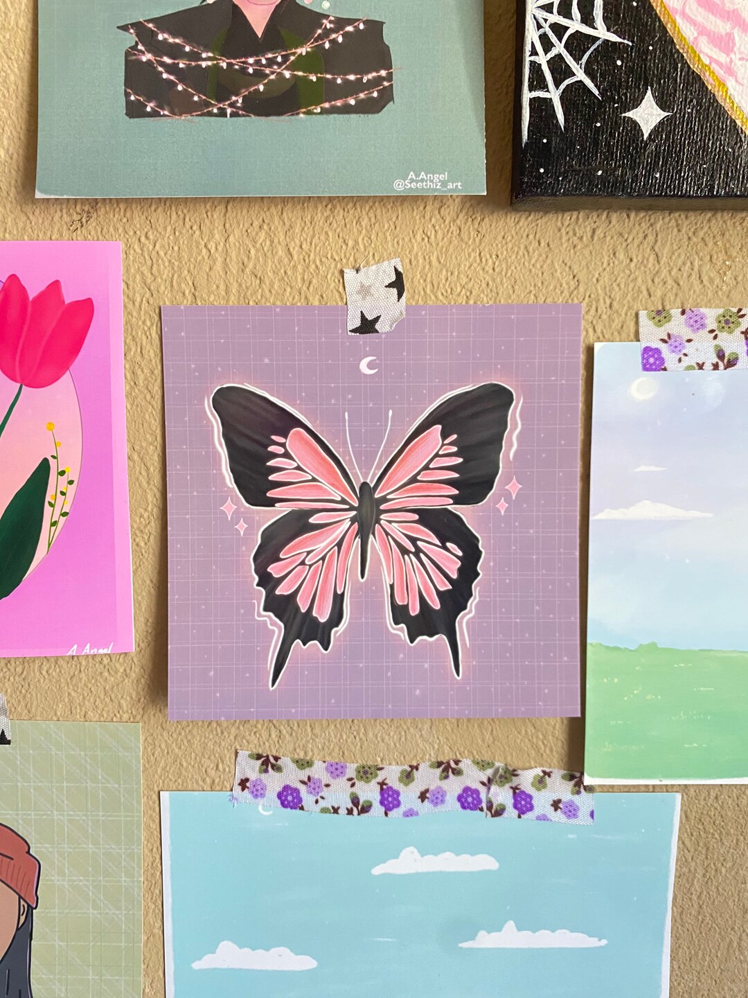 Butterfly Art Print / Pink Butterfly Art / Art Prints Etsy