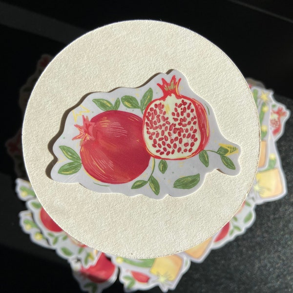 Pomegranate stickers / fruit stickers / pomegranate art /red stickers/plant stickers/ plant lovers