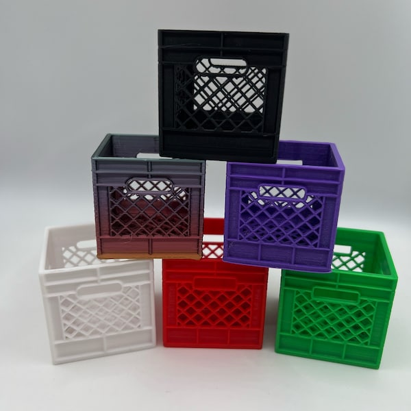 3D Printed Mini Crate Desk Organizer, Choose any color!!