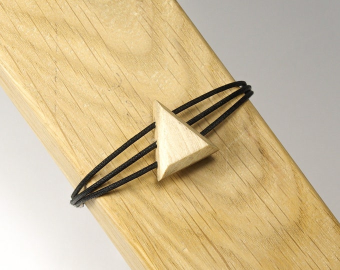 CHARME bracelet - Eco-responsible triangle jewel - Recycled wood, silver 925