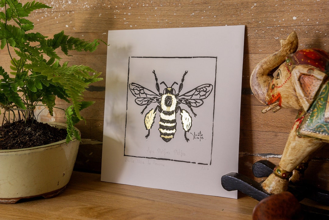 Bee of Provence Insect Engraving and 22-carat Gold Gilding - Etsy