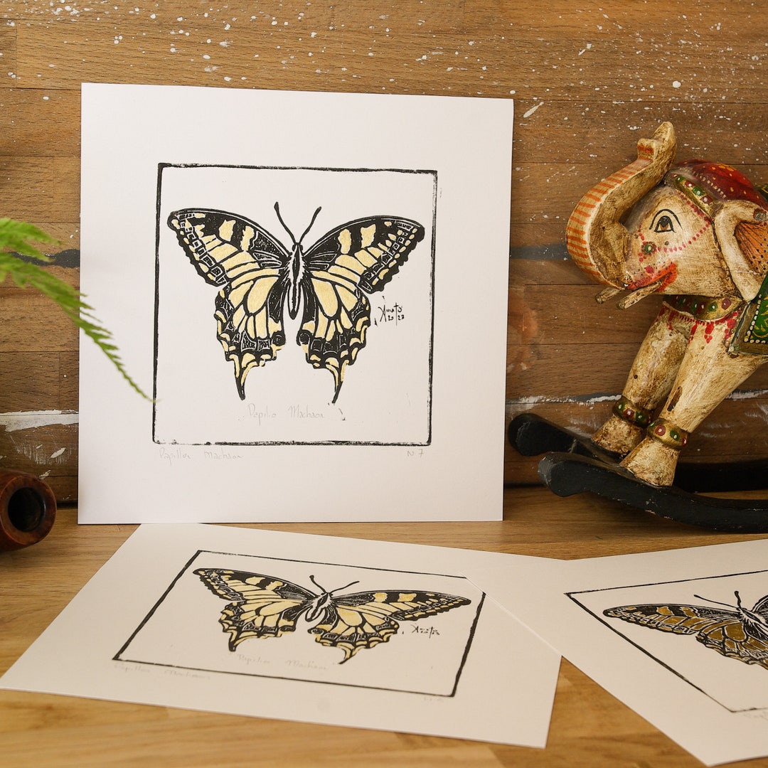 Swallowtail Butterfly Insect Engraving and 22 Carat Gold Gilding - Etsy