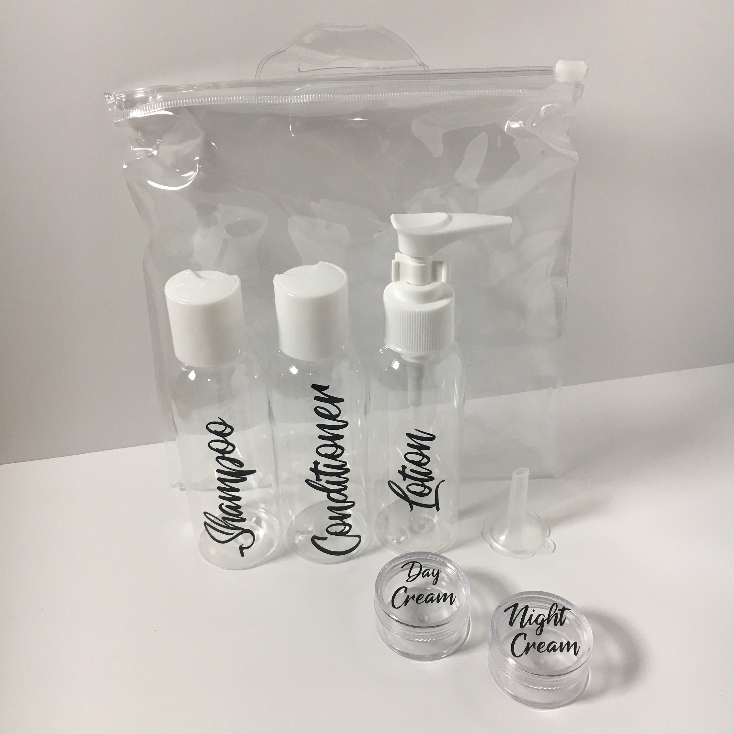 Personalised Travel Toiletries Kit Travel Bottles and Case Etsy