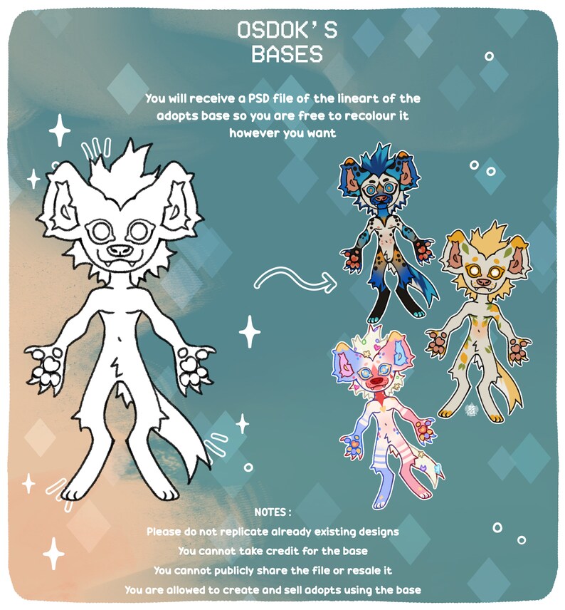 HYENA REFERENCE BASE Furry Lineart for Fursona / Original Character