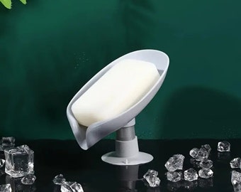 1pc leaf shape soap holder self draning self dish holder for shower bathroom kitchen and sink