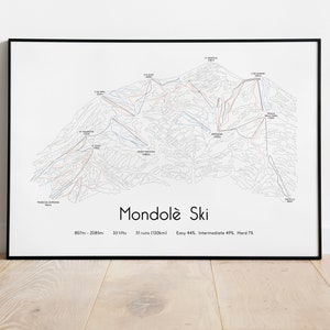 Mondolè - Cartel/Impresión del mapa de pistas de esquí de Artesina
