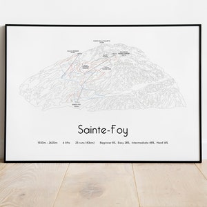 Póster/impresión con el mapa de las pistas de esquí de Sainte-Foy