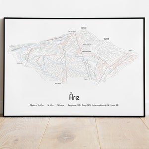 Son Suecia.  Cartel/impresión del mapa de senderos de pista