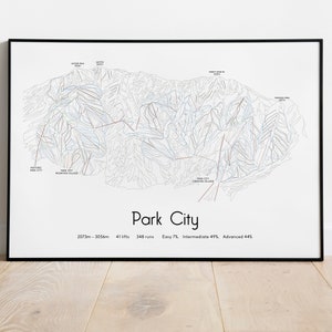 Cartaz/impressão do mapa da pista de esqui de Park City Utah