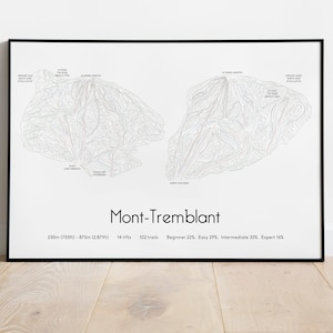Affiche/impression de la carte des pistes de ski du Mont-Tremblant