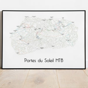 Portes du Soleil Bike Map Landkarte Poster/Druck