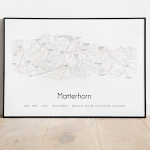 Matterhorn- Zermatt - poster/afdruk skipistekaart