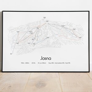 Póster/Impresión del mapa de pistas de esquí de Jasná Eslovaquia
