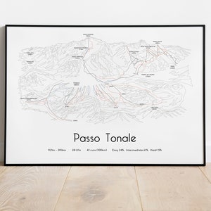 Passo Tonale - Ponte di Legno Piste Mapa Cartel/Imprimir