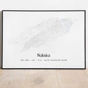 Póster/impresión con el mapa de la pista de esquí de Nakiska