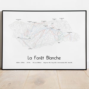 La Forêt Blanche / Vars / Risoul - Cartel/impresión del mapa de pistas de esquí