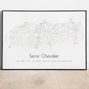 Pôster/impressão do mapa da pista de esqui de Serre Chevalier