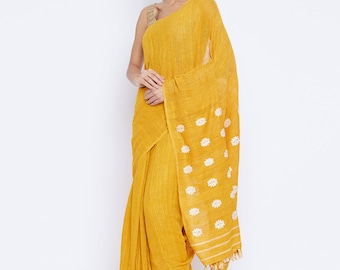 Cruelty free silk saree/ Ahimsa silk saree/ Eri silk saree/ Peace silk/ Handwoven & Naturally dyed