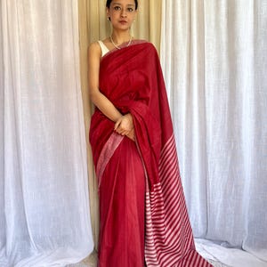 Cruelty free silk saree/ Ahimsa silk saree/ Eri silk saree/ Peace silk/ Handwoven & naturally yarn dyed with sapanwood