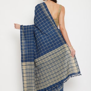 Cruelty free silk saree/ Ahimsa silk saree/ Eri silk saree/ Peace silk/ Handwoven & Naturally dyed image 3