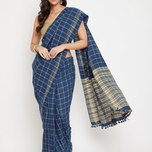 Cruelty free silk saree/ Ahimsa silk saree/ Eri silk saree/ Peace silk/ Handwoven & Naturally dyed image 1