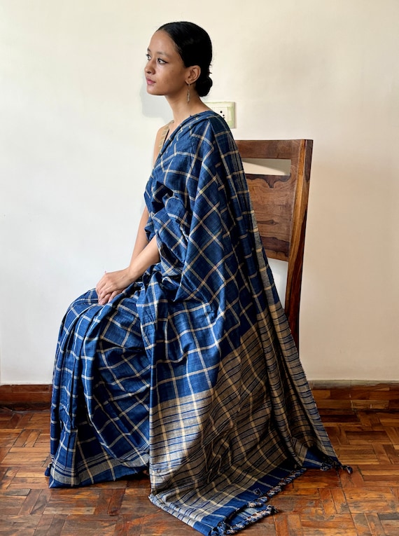 Cruelty Free Silk Saree Ahimsa Silk Saree Eri Silk Saree Peace Silk Handwoven Naturally Dyed Etsy