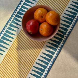 Cotton Table Runner | Hand Block Printed Dining Table Decor | Boho Kitchen Linen