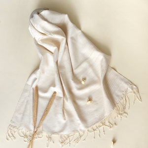 Peace silk scarf, handloom women's scarf in pure silk