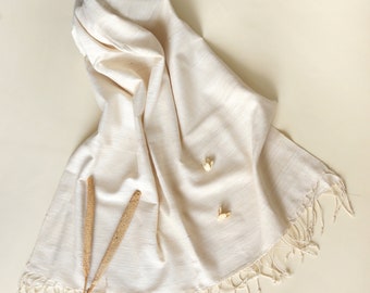 Peace silk scarf, handloom women's scarf in pure silk