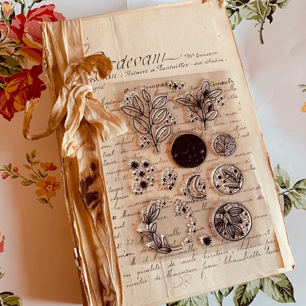 Botanical / Celestial Style Cling Stamp Set