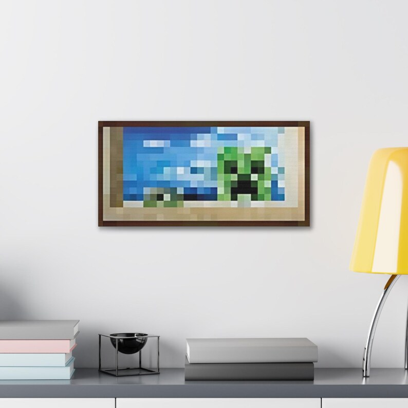 Minecraft Creeper Pixel Art Canvas Unique Gamer's Wall Art Decor Cool