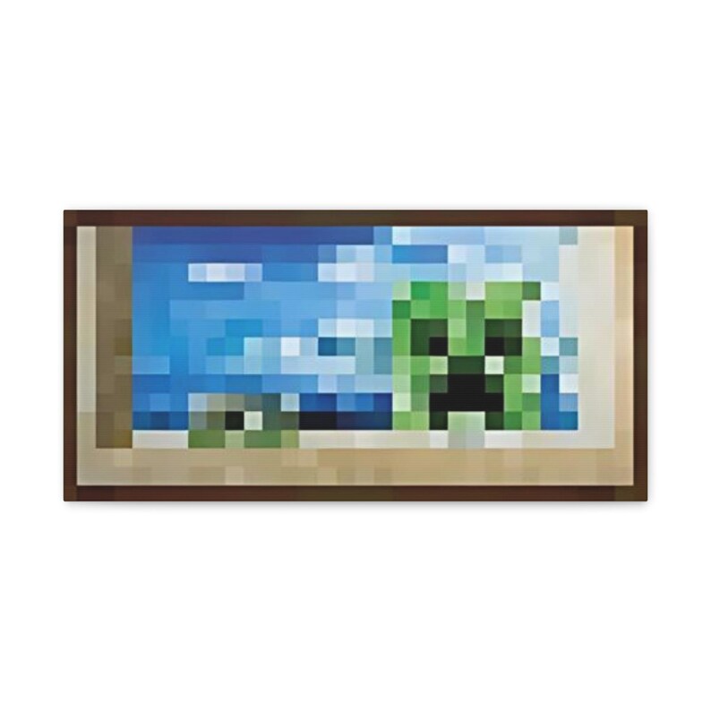 Minecraft Creeper Pixel Art Canvas Unique Gamer's Wall Art Decor Cool