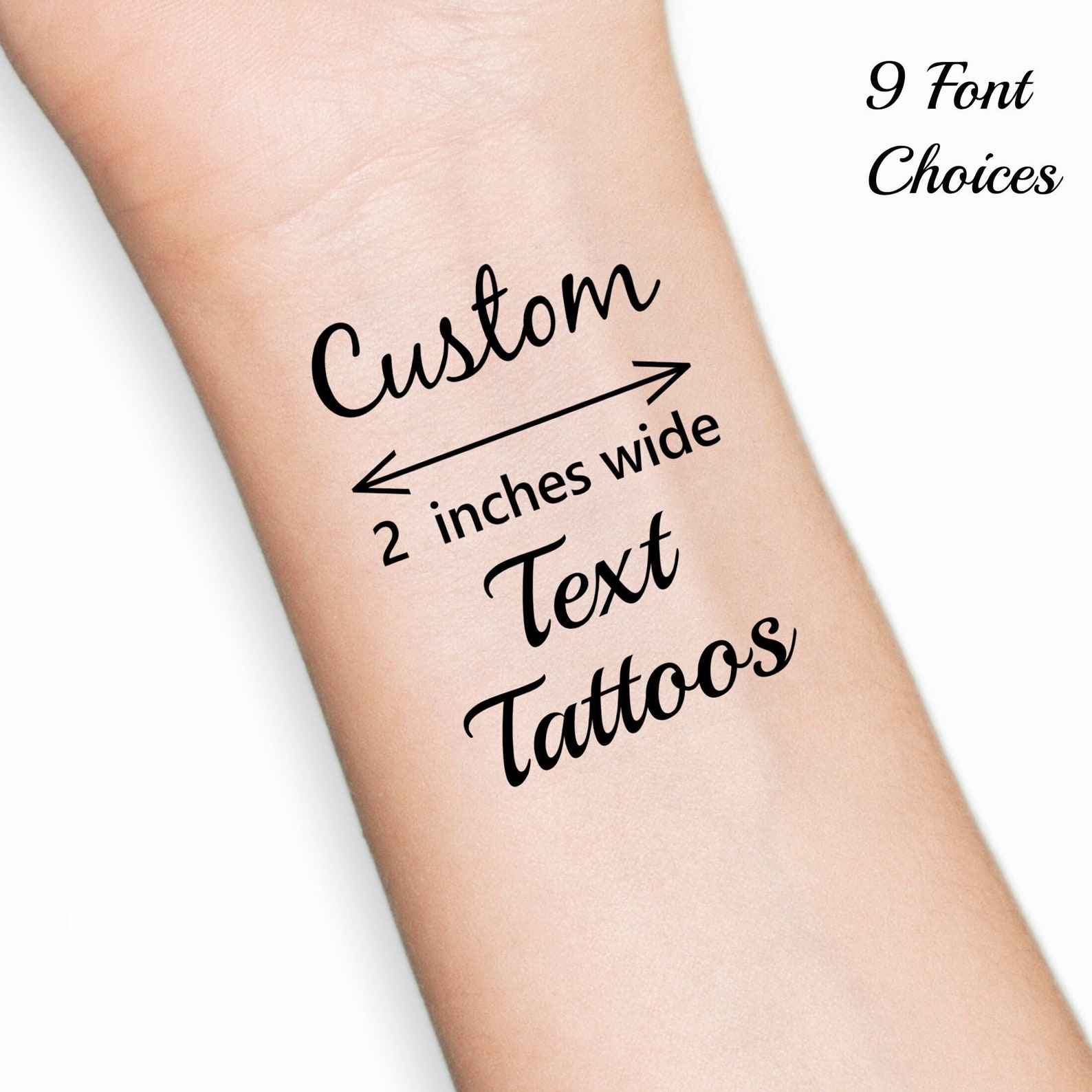 Custom Temporary Tattoo Personalize Your Name Words Text Etsy