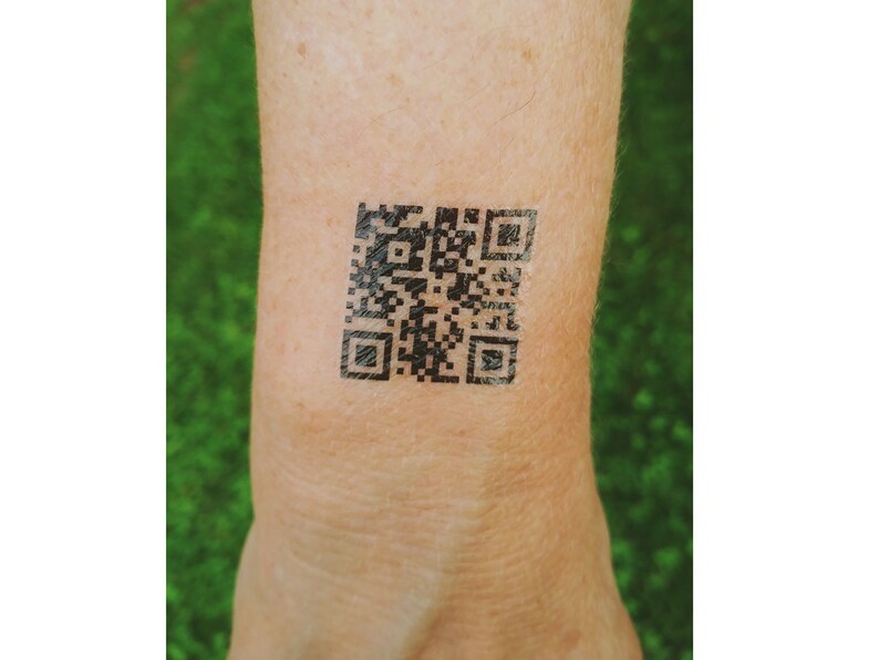 Custom QR Code Temporary Tattoos Personalized URL Hashtag Etsy