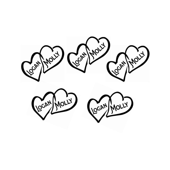 5 Custom Temporary Tattoos Names in Heart Personalized Body Etsy