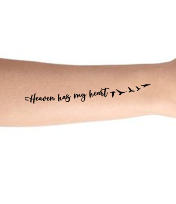 2 Flying To Heaven Tatouages Temporaires Heaven Has My Heart Etsy