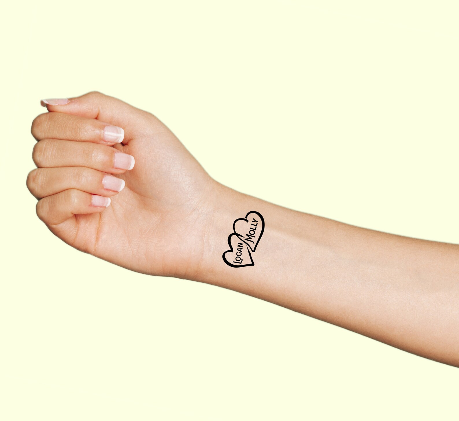 5 Custom Temporary Tattoos Names in Heart Personalized Body Etsy