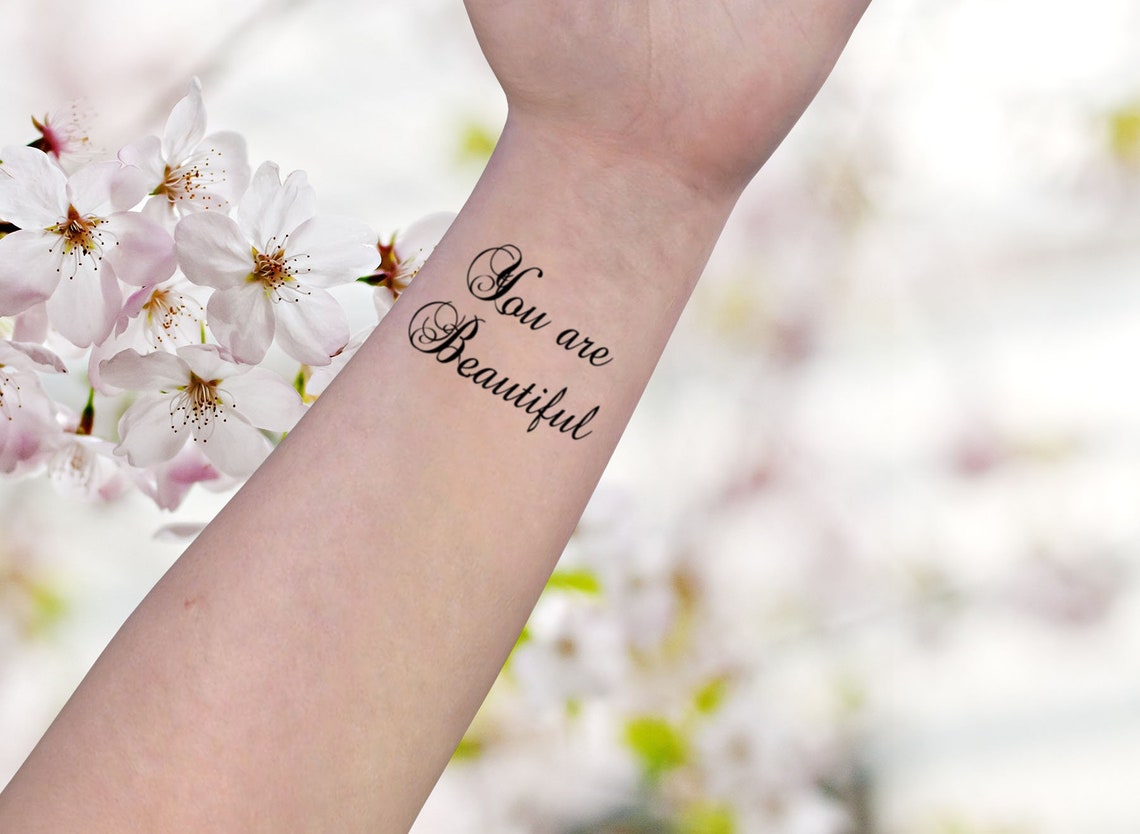 Custom Temporary Tattoo Personalize Your Name Words Text Etsy
