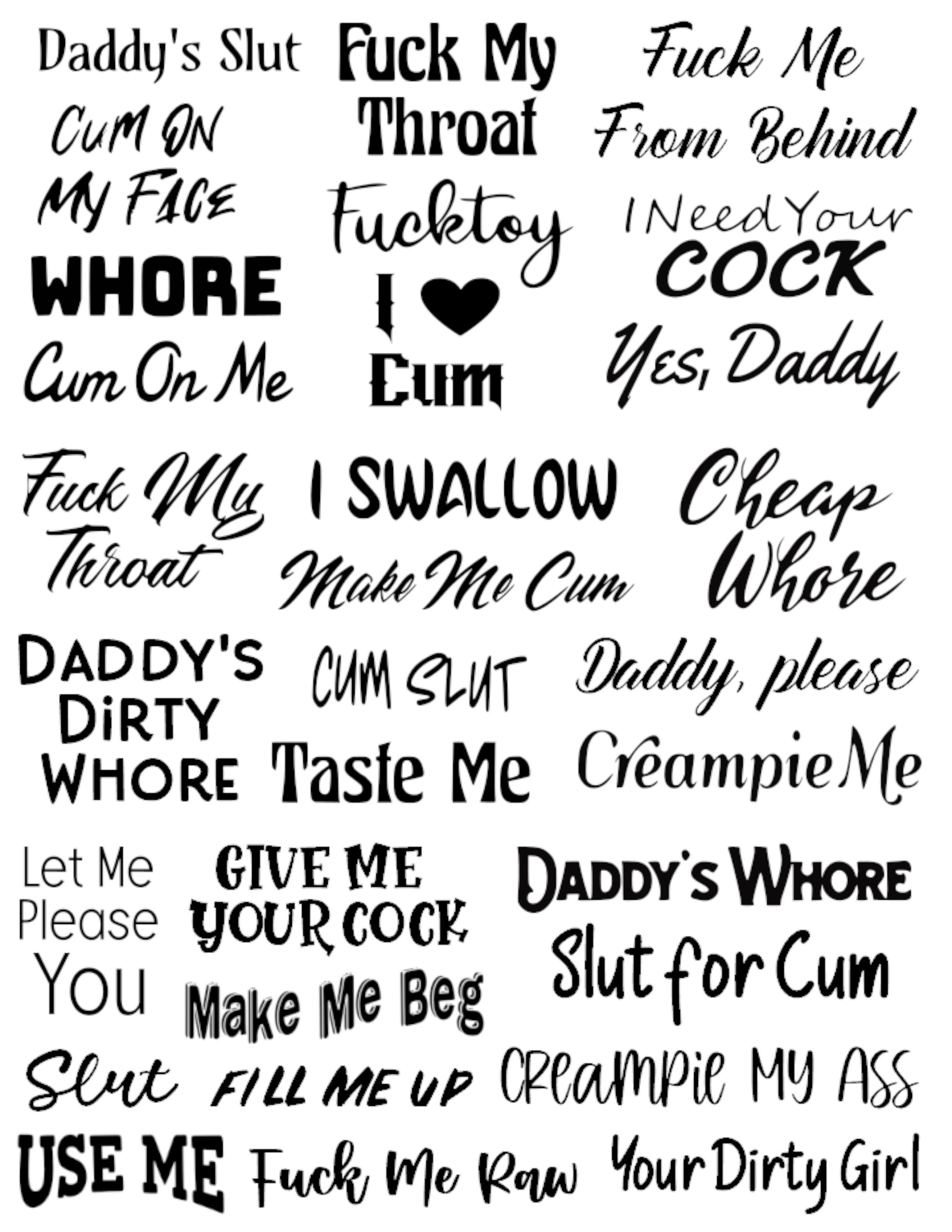 30 Kinky Temporary Tattoos Erotic Naughty Hot Sex Daddy Etsy Singapore 