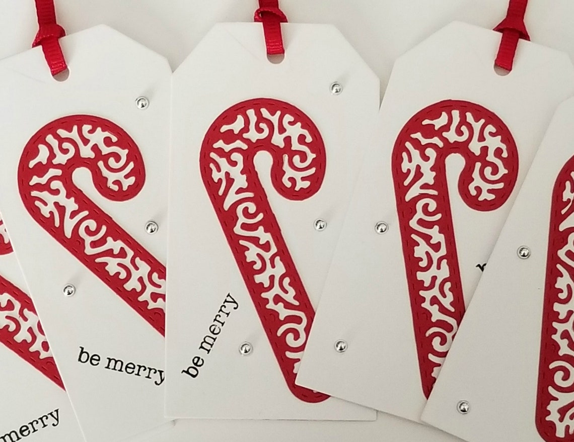 Christmas Holiday Gift Tags Set of 5 Candy Cane Gift Tags | Etsy