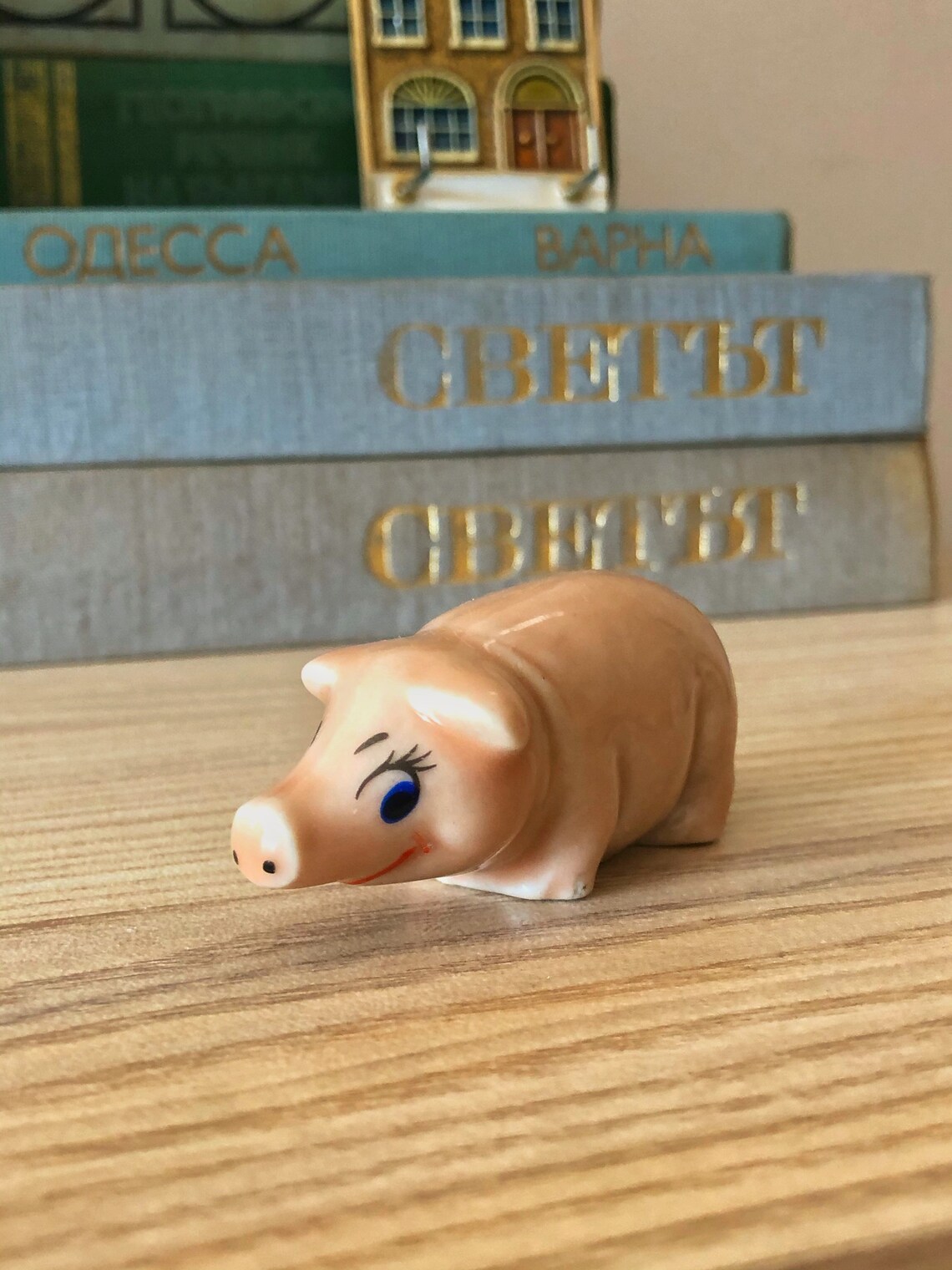 Cute Miniature Pig Pottery Figurine Studio Pottery Pig Etsy