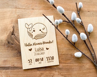 Wooden card for birth