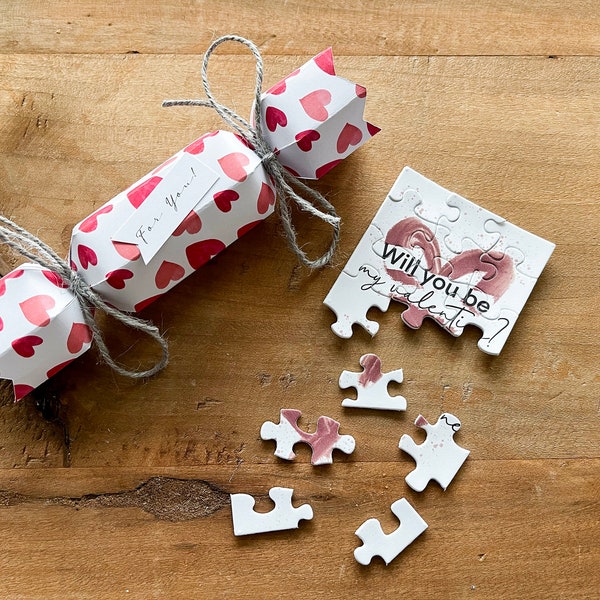 Puzzle-Karte im Bonbon "Valentinstag"