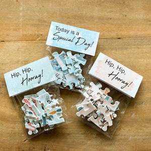 Mini Puzzle-Karten im Set "Hip Hip Hooray - Birthday"