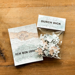 Puzzle-Karte "Durch Dick und Dünn"