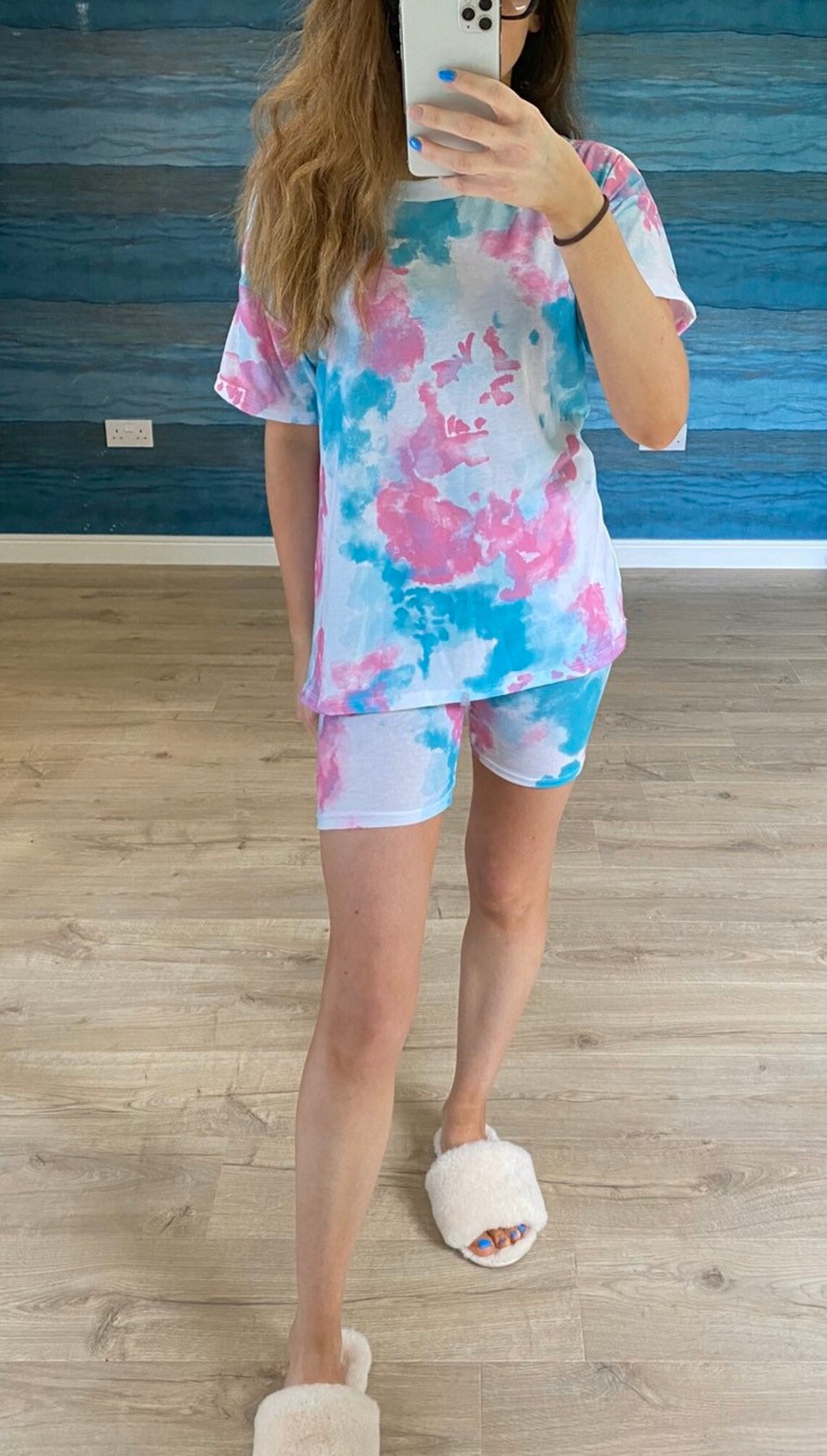 Tie Dye Pyjamas or Cycling Shorts Blue and pink tie dye Etsy